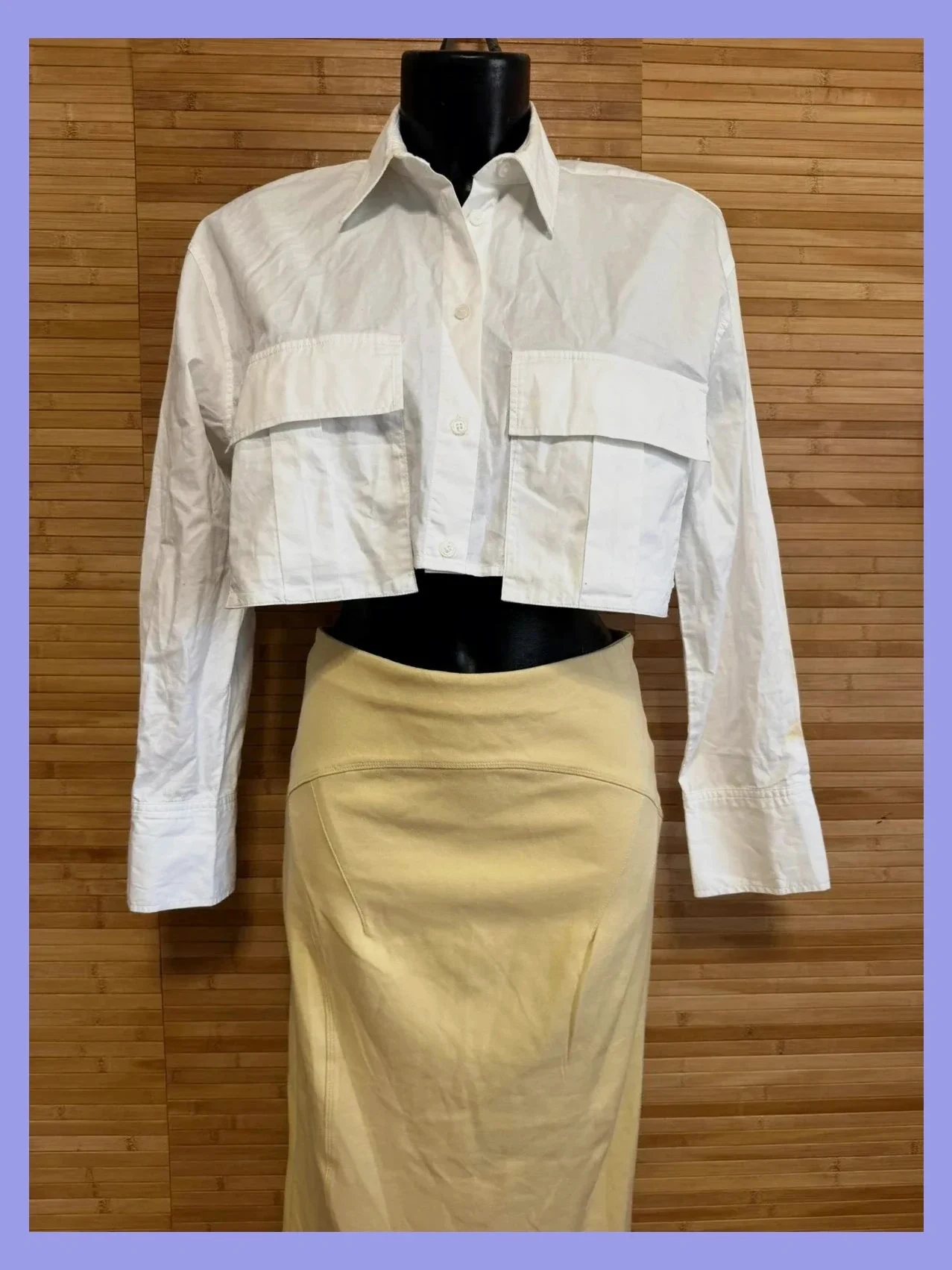 Camisa algodón crop de Zara , talla S 😍