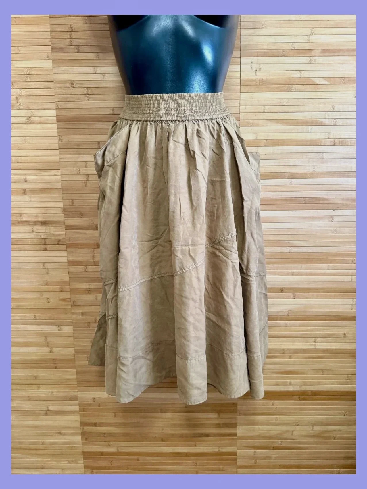 Espectacular falda midi vuelo 100% seda de marca Dkny , talla S 😍