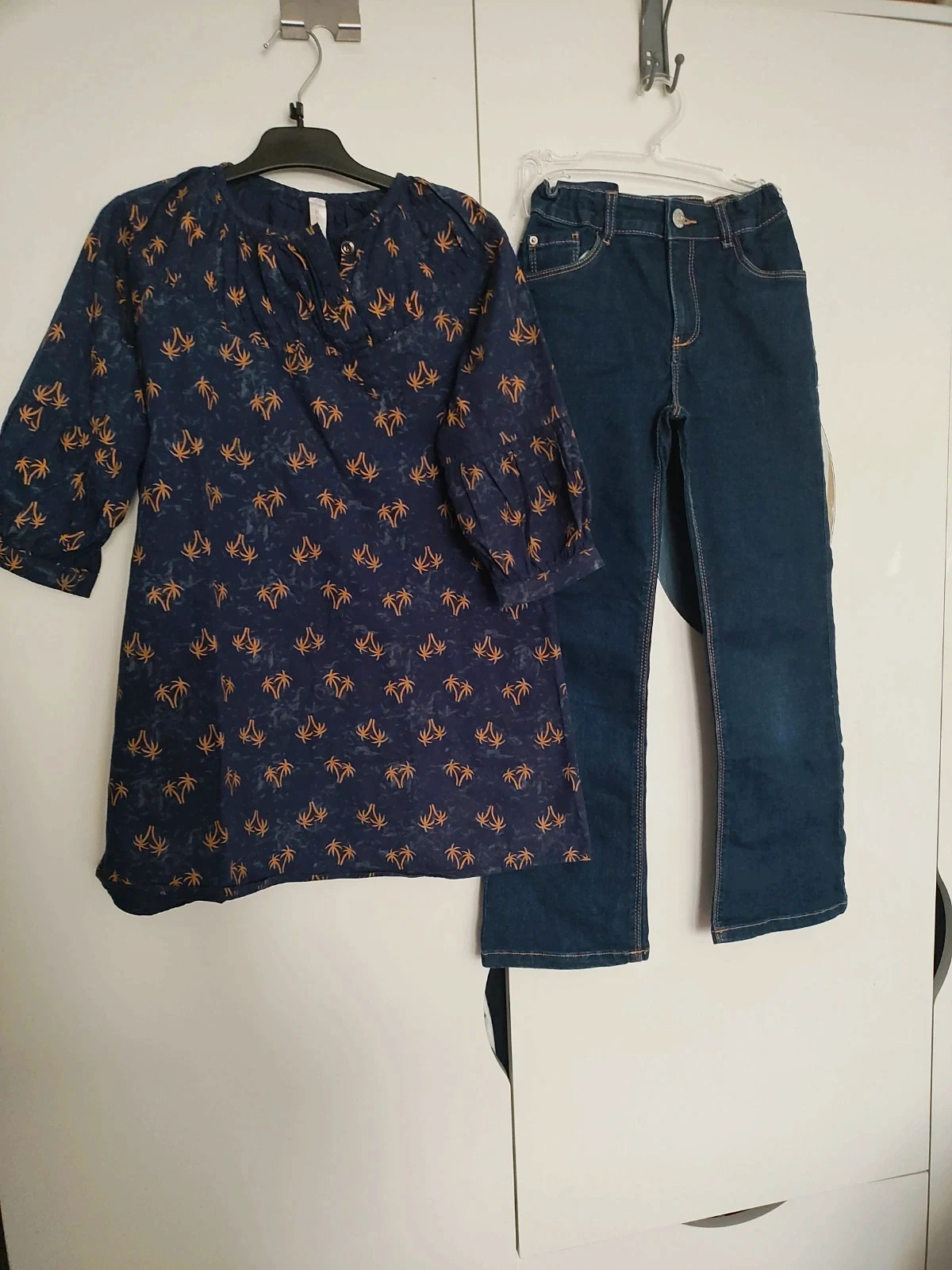 Boot cut pent with cotton blouse 8 years