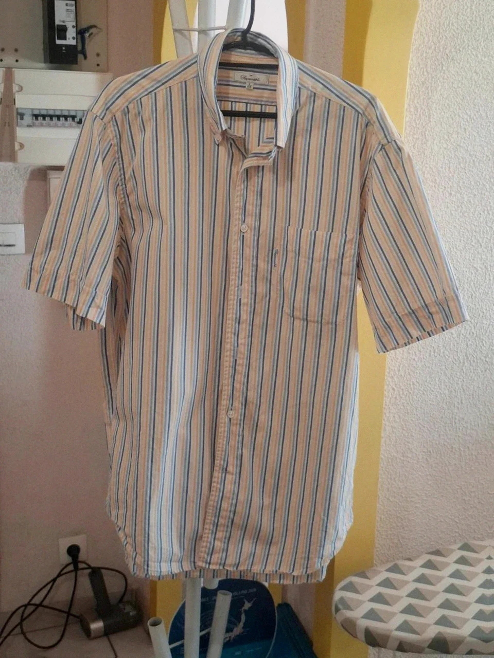 Chemise Façonnable Vintage Manches Courtes - Rétro Rayures - Taille 2 / 15R (S/M)