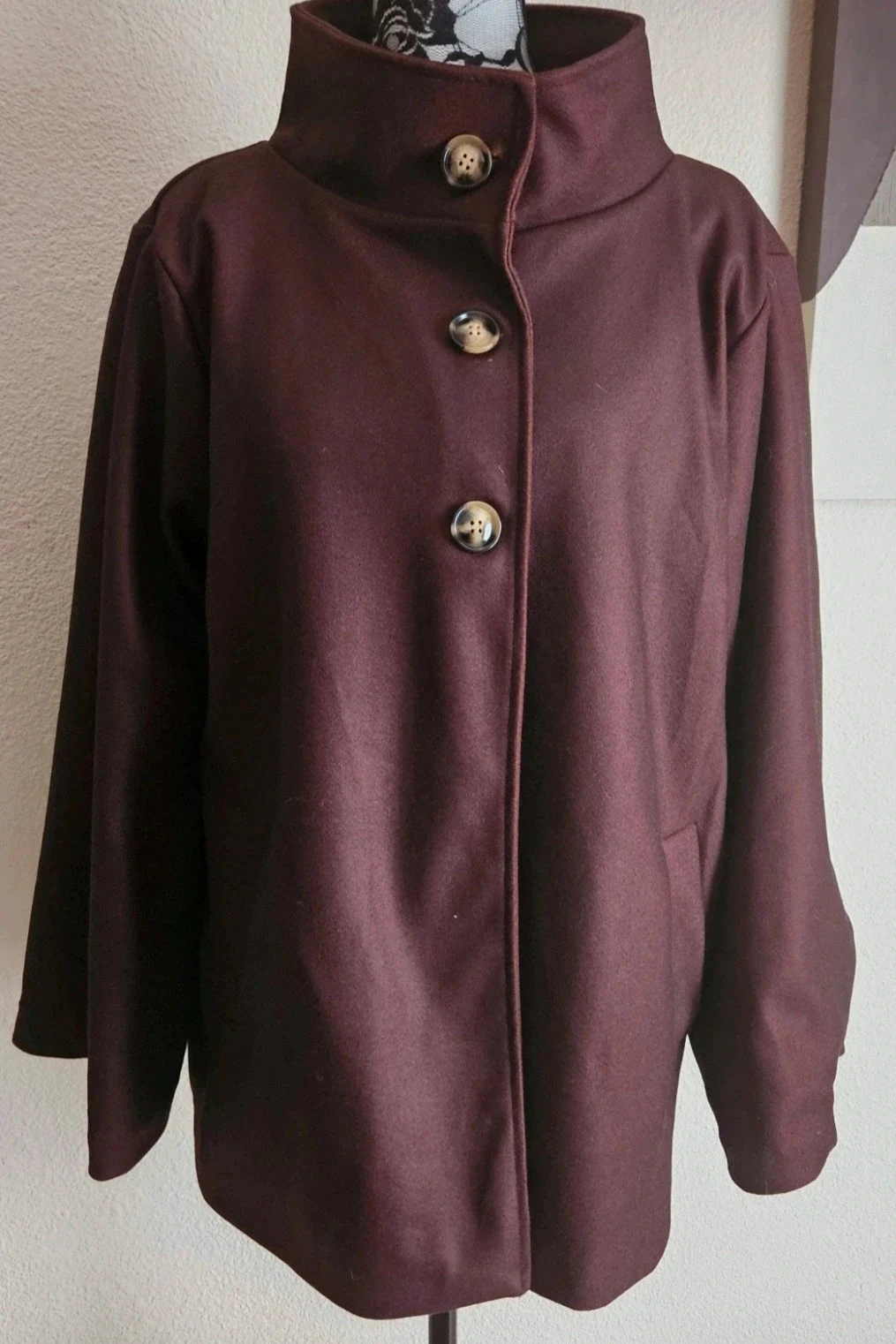 Magnifique manteau oversize à col montant - TU 38 au 44 - Made in Italy – Boutique Parisienne – taille XL / 42 / 14