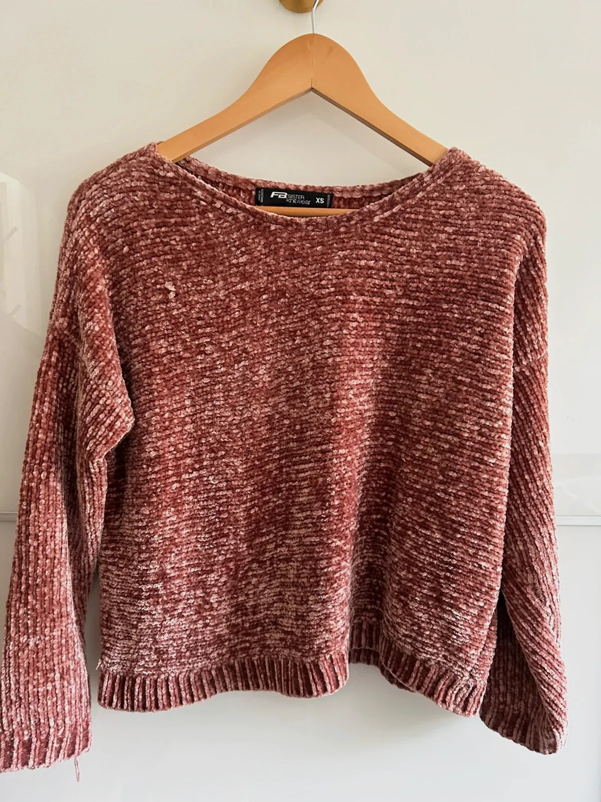 Pull court FB Sister XS rose maille chenille douce tendance – FB Sister Knitwear – taille XS / 34 / 6 2