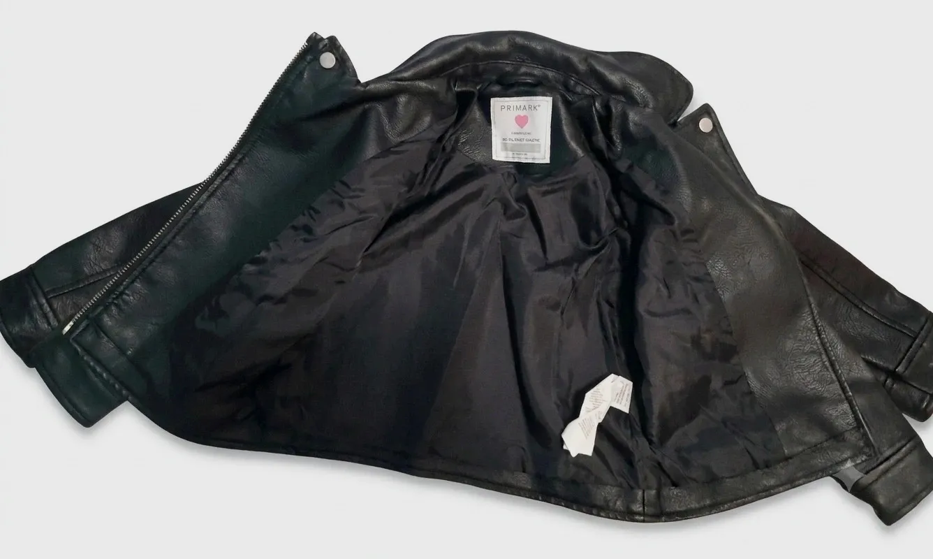Chaqueta de polipiel negra estilo motera – Primark – Primark – taille 4 ans / 104 cm 3