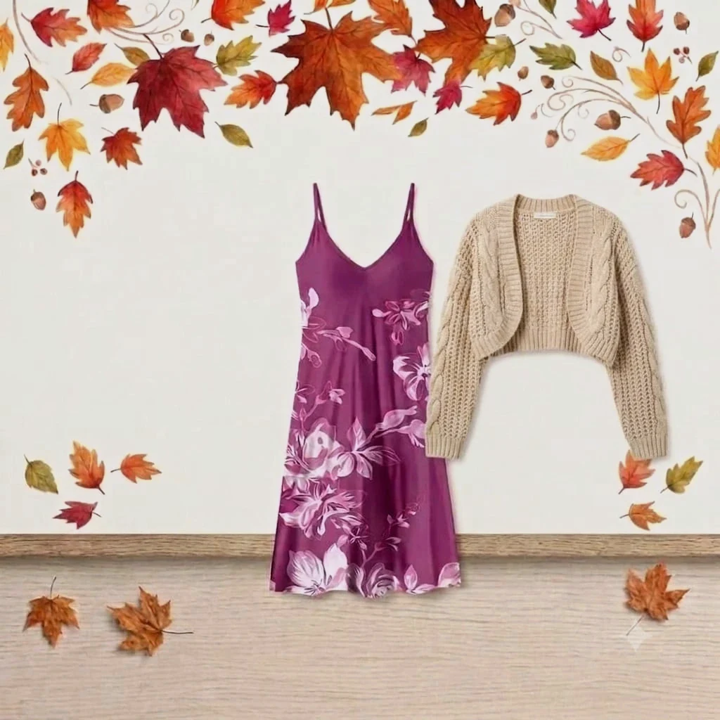 Vestido largo satinado morado floral Robe longue fleurie violette – taille L / 40 / 12