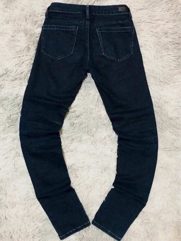 Tommy Hilfiger Denim Nirvana Skinny Jeans Dark Blue Moto Biker Knee Y2K Streetwear Vintage - Size S