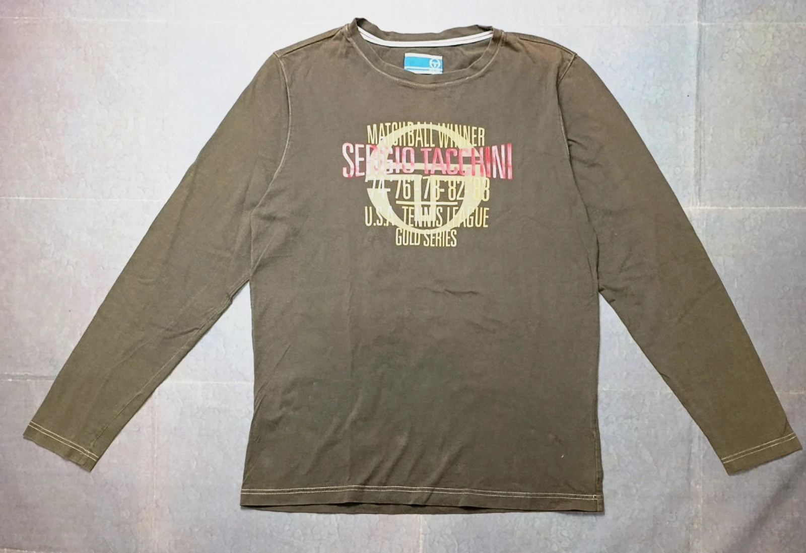 Sergio Tacchini Retro Streetwear Long Sleeve Graphic Tee - Size L