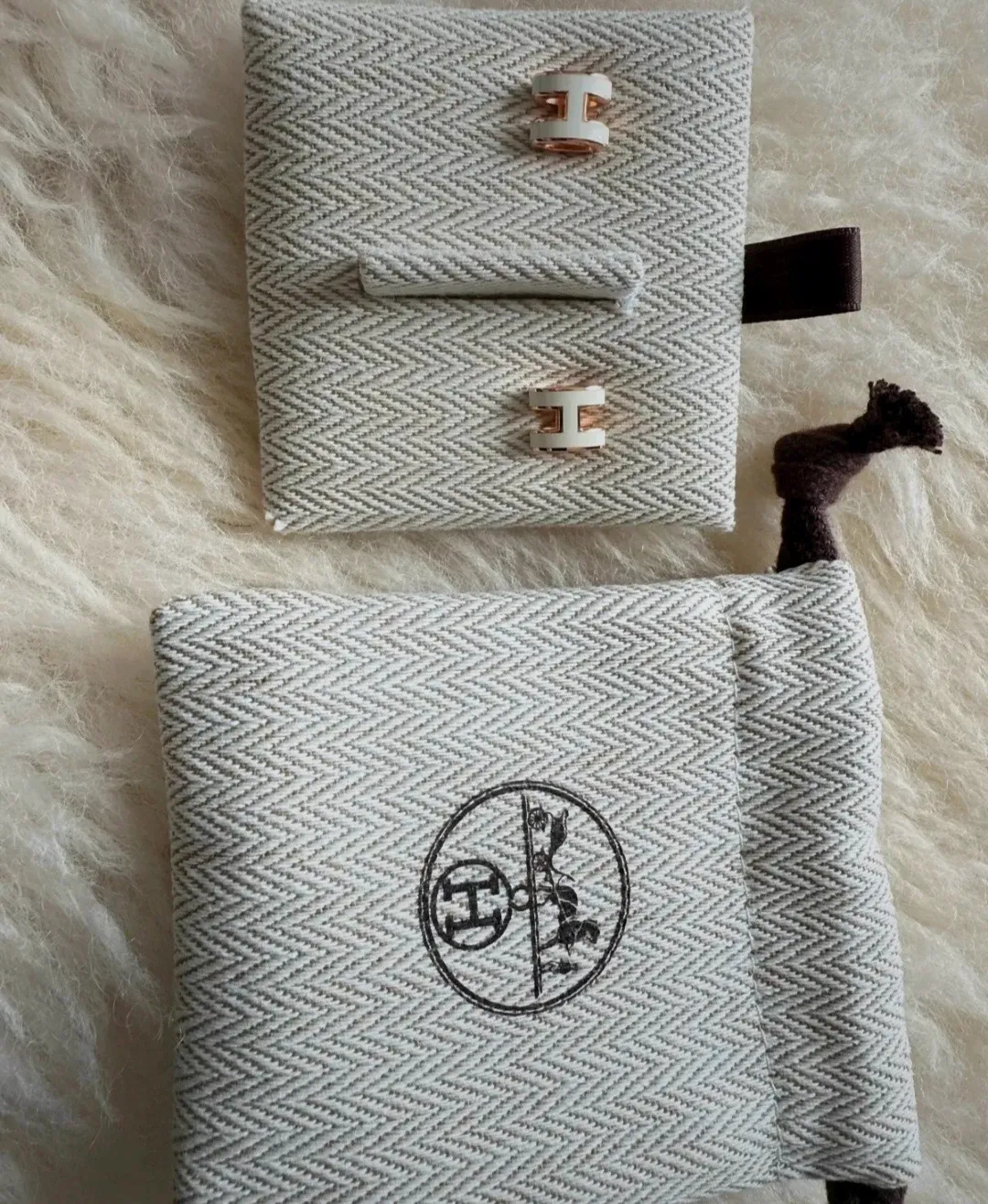 Boucles d'oreilles Hermès Le Plaqué Or Rose bijoux Mini Pop H – Hermès – or rose – taille Taille unique 2