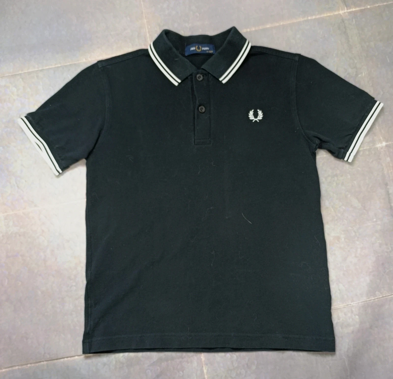 Fred Perry Twin Tipped Polo Shirt Black (Size 11-12 Yrs / XXS)