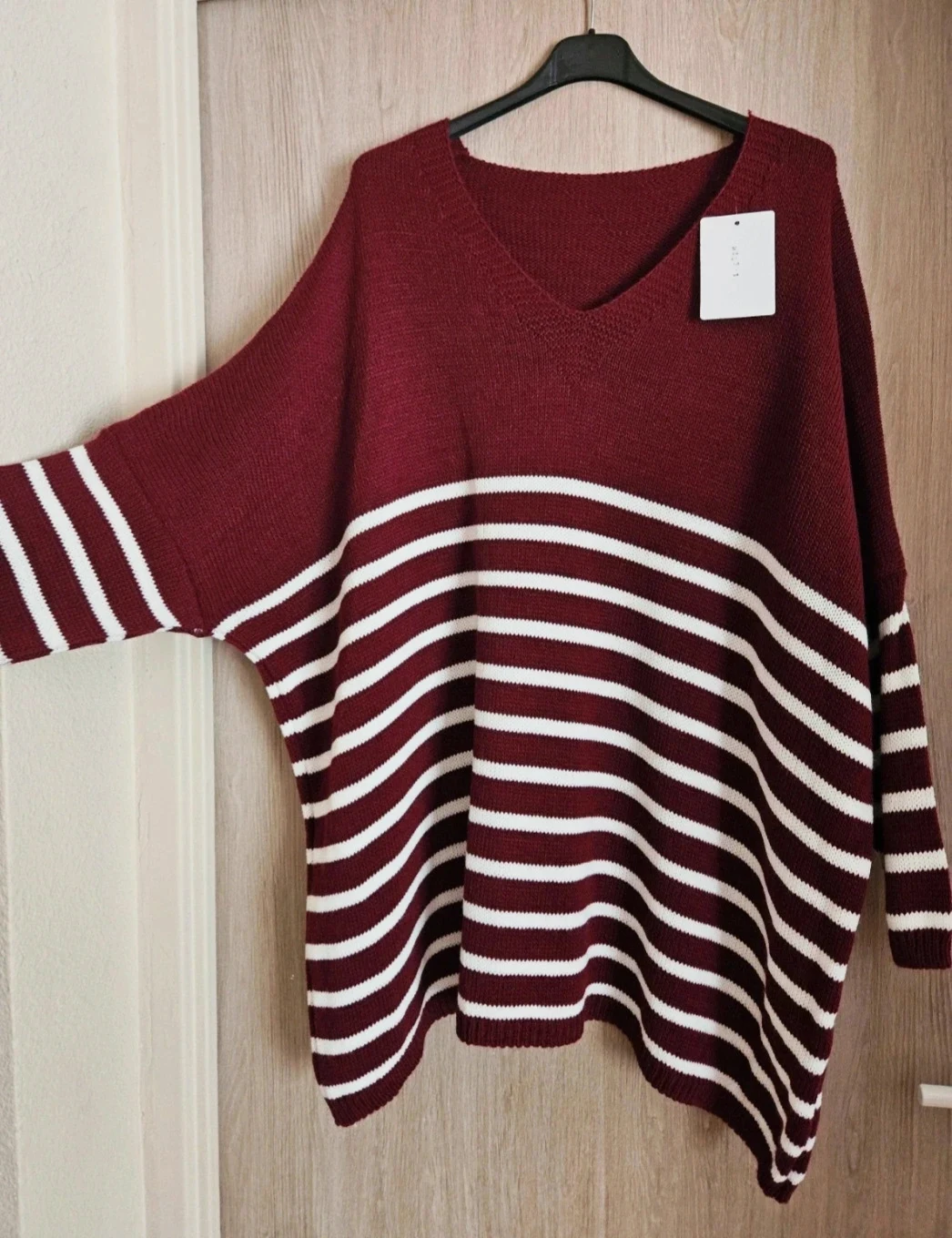 Magnifique pull oversize Marinière- TU 46 au 56/58- Made in Italy – Boutique Parisienne – taille 4XL / 48 / 20