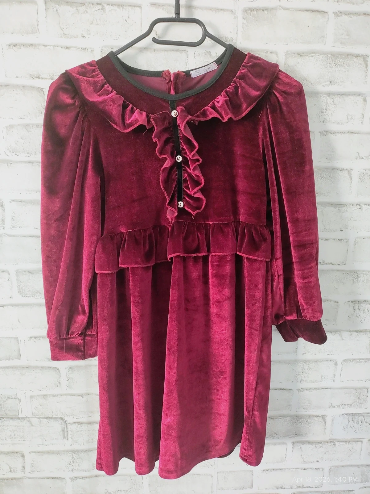 Velvet robe 130 size – taille 8 ans / 128 cm