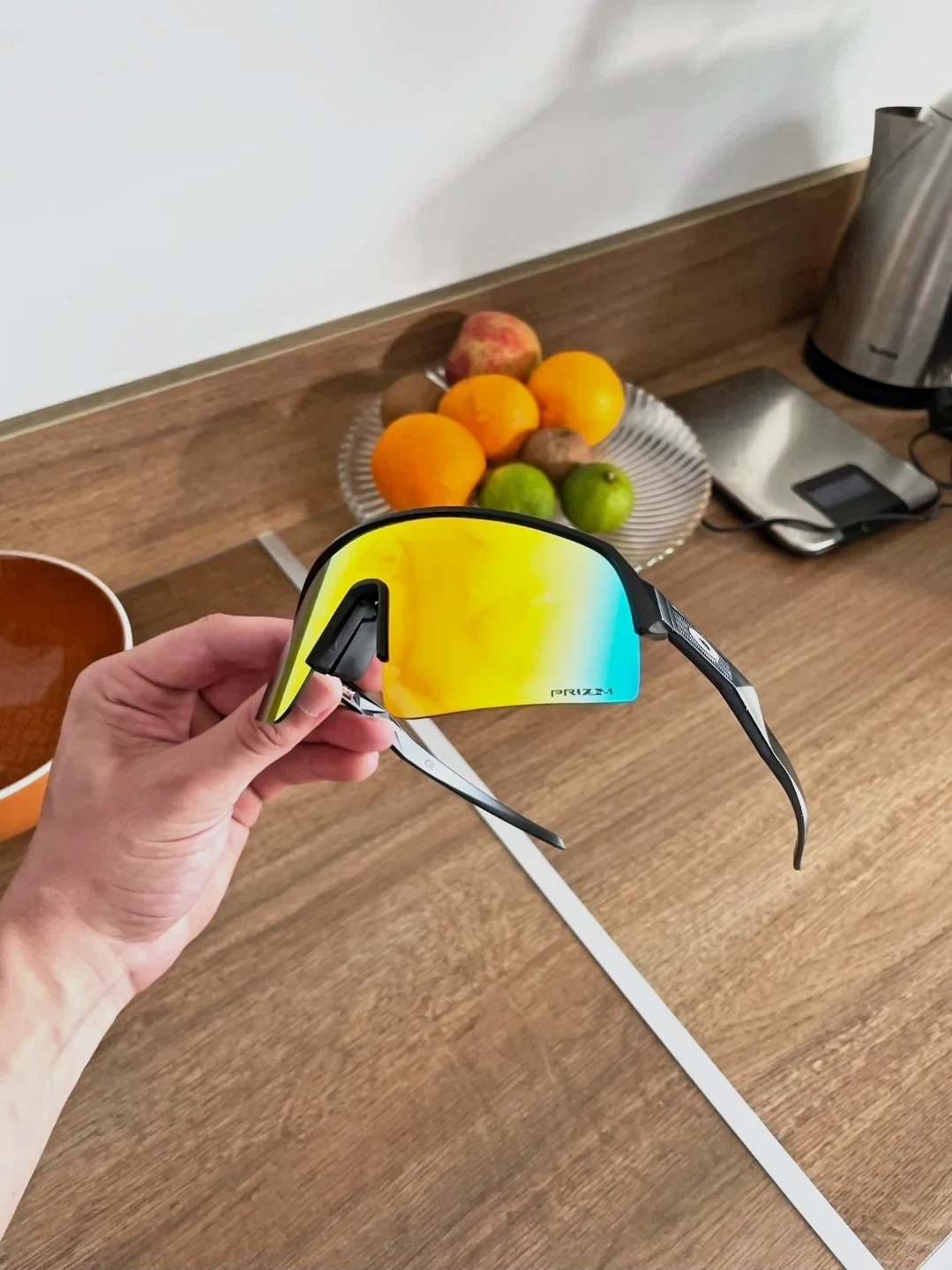 Lunettes de soleil sport miroir jaune
