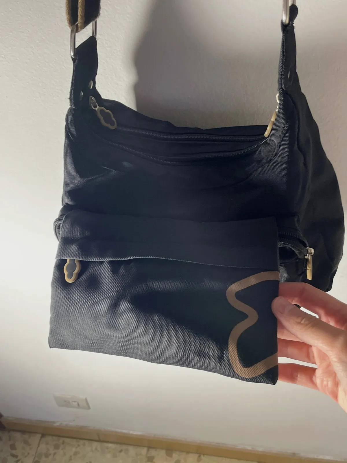 Bolso Bandolera Negro Multi-bolsillos – Bandolera 3