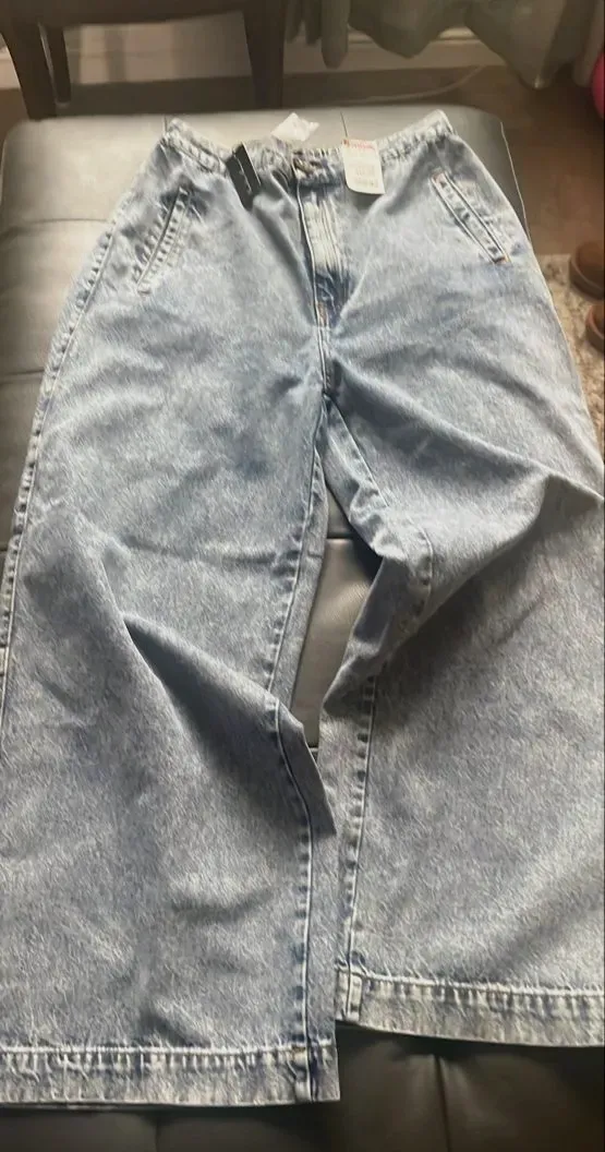 Jean large bleu délavé vintage – Tendance – bleu délavé – taille Taille unique 3