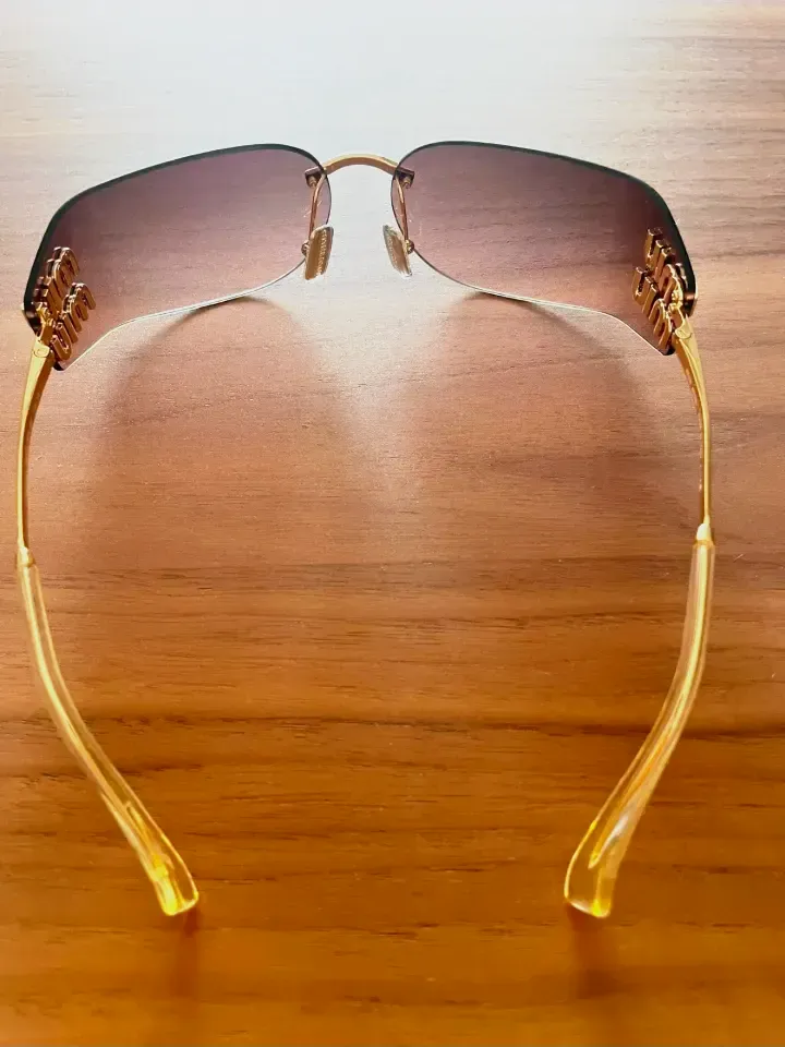 Lunettes de soleil doré vintage à verres dégradés miu – Miu miu – doré – taille Taille unique 3