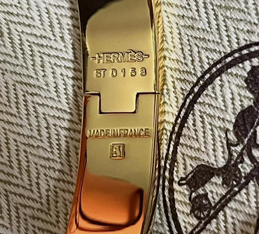 Bracelet Hermès Clic H émail blanc orange – Hermès – blanc et orange – taille Taille unique 7