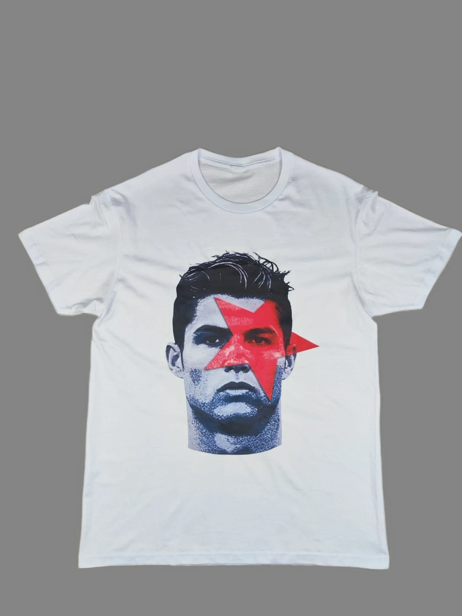 T-shirt blanc imprimé portrait Cristiano Ronaldo