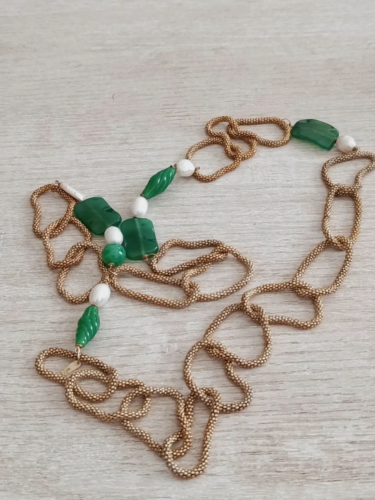 Collar de Alta Joyería M&G –Plata de Ley 925 con Baño de Oro, Ágatas y Perlas🔥🔥 – M&G 4