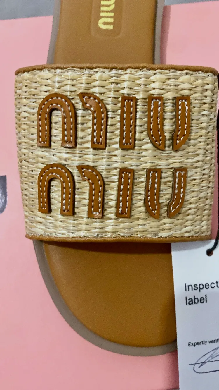 Sandales Miu Miu Raffia Cuir Camel Neuf Taille 40 Authentique – Miu Miu – camel – taille EU 40 2