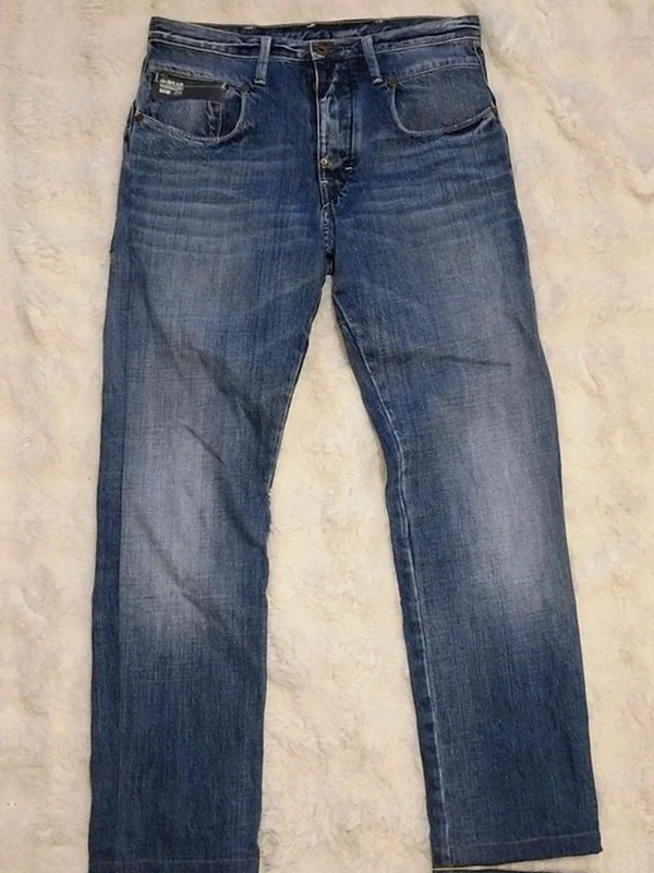 Jean bleu délavé g-star raw 3301 tapered t.w31 l34