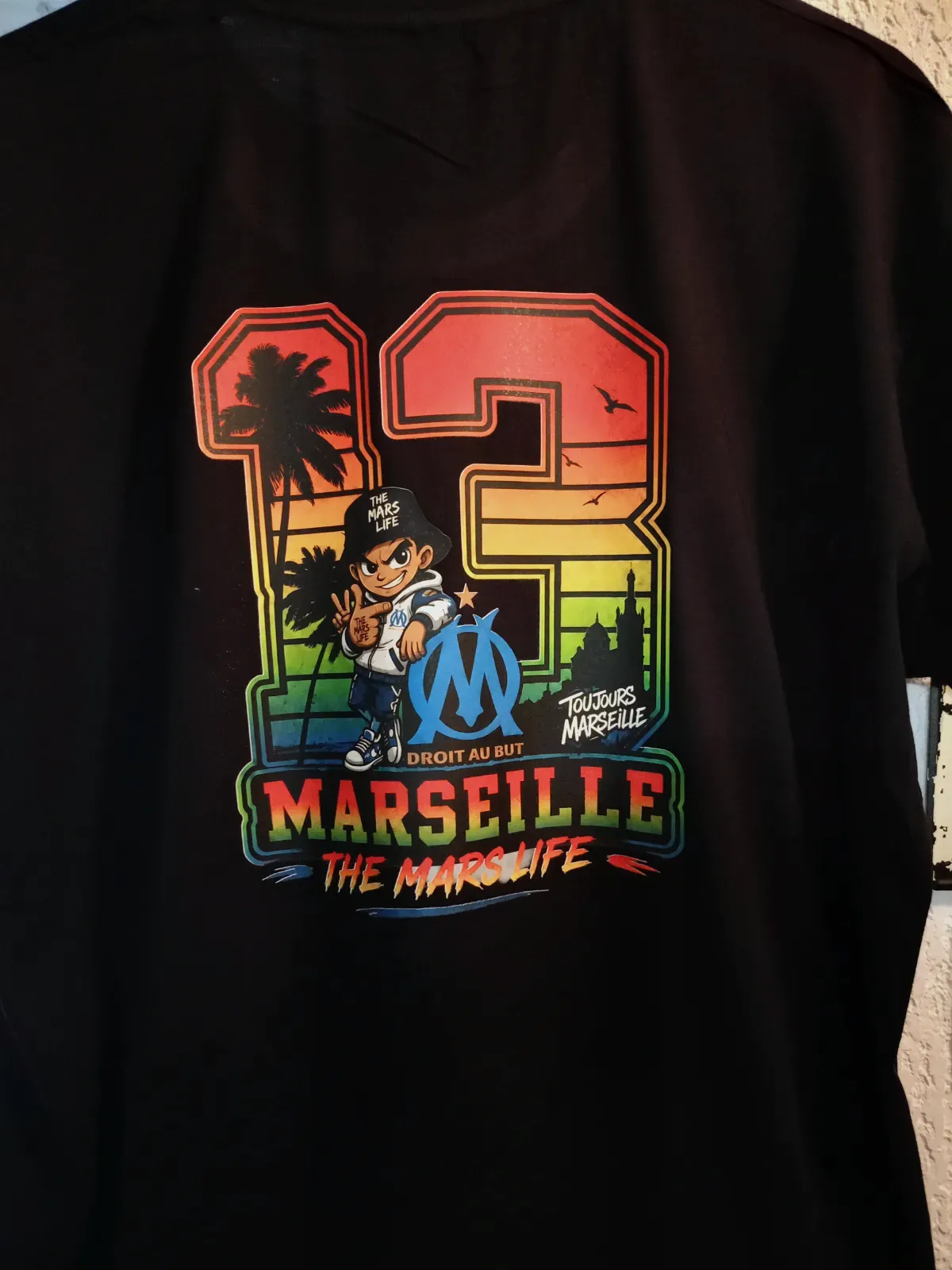 T-shirt noir imprimé The Mars Life olympique de Marseille – The Mars Life – taille XXL 2