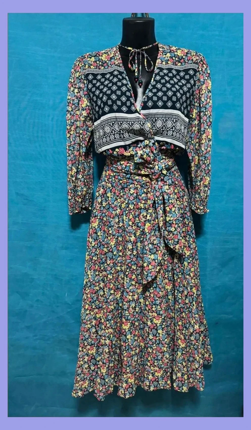 lncreíble vestido vintage de Diane Freis 100% algodón 😍