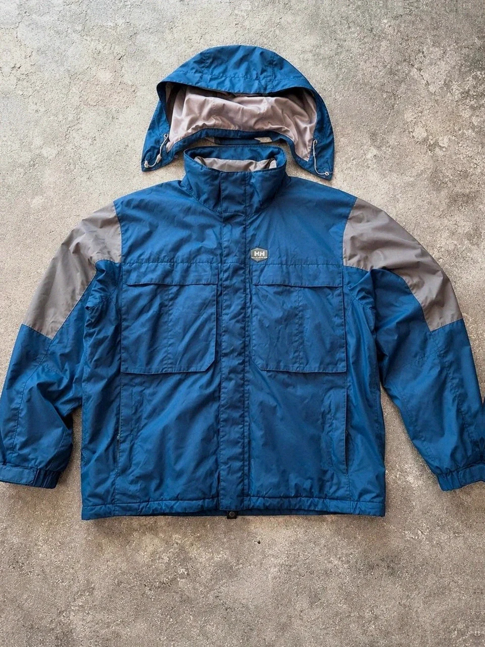 Helly Hansen Veste Technique Imperméable Homme Xl (convient jusqu'à XXL) Bleu Gris Capuche Amovible