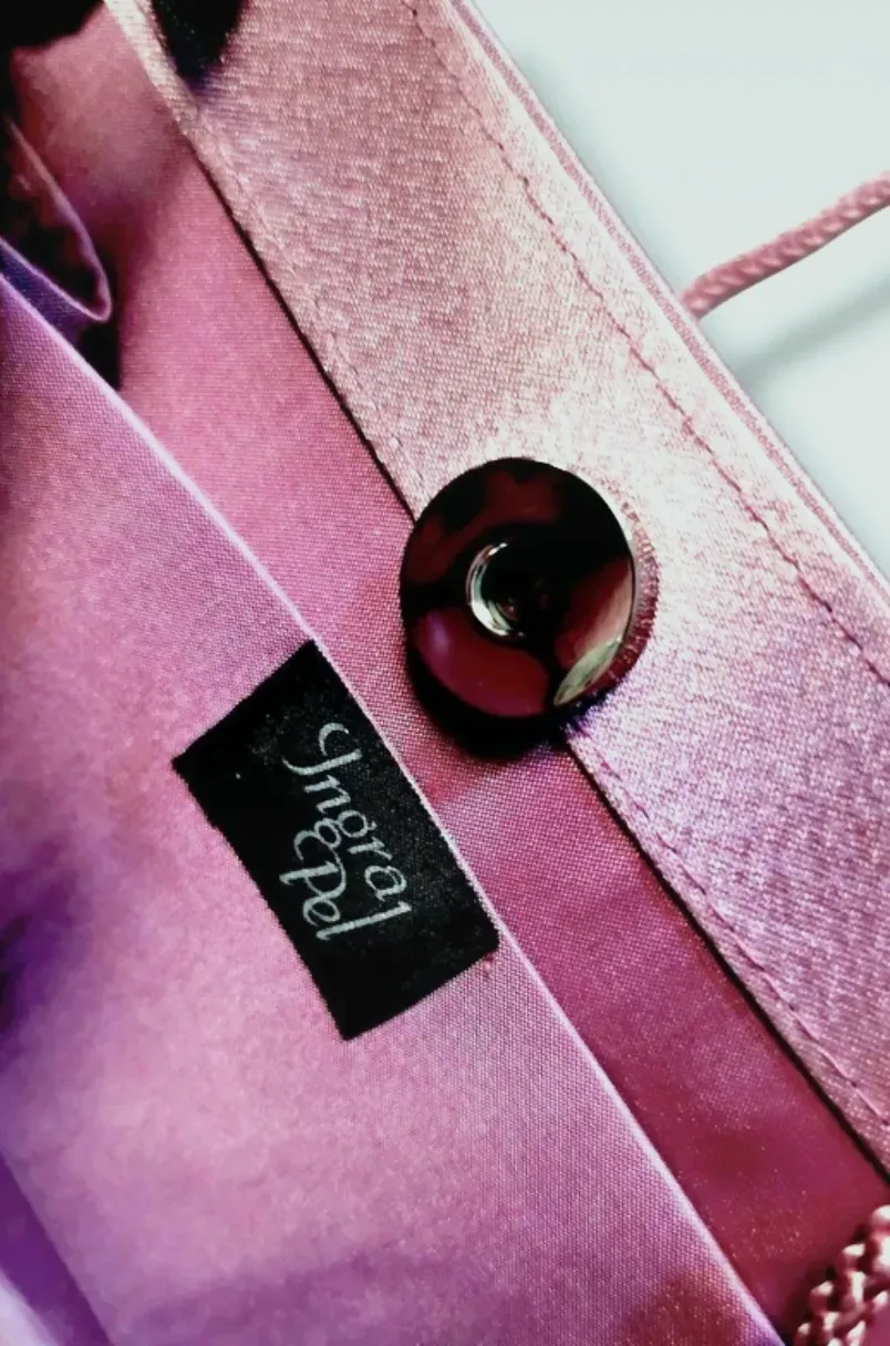 Pochette rose poudré avec fermoir strass – Sandro – rose poudré – taille Taille unique 3