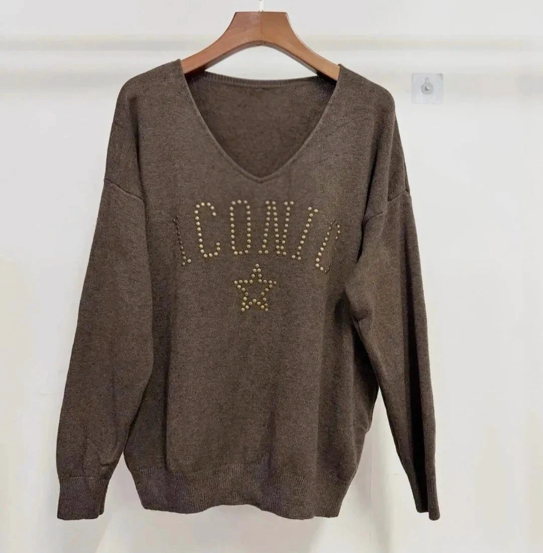 Pull col V Iconic - 22% angora - TU 36 au 42 - Made in ltaly