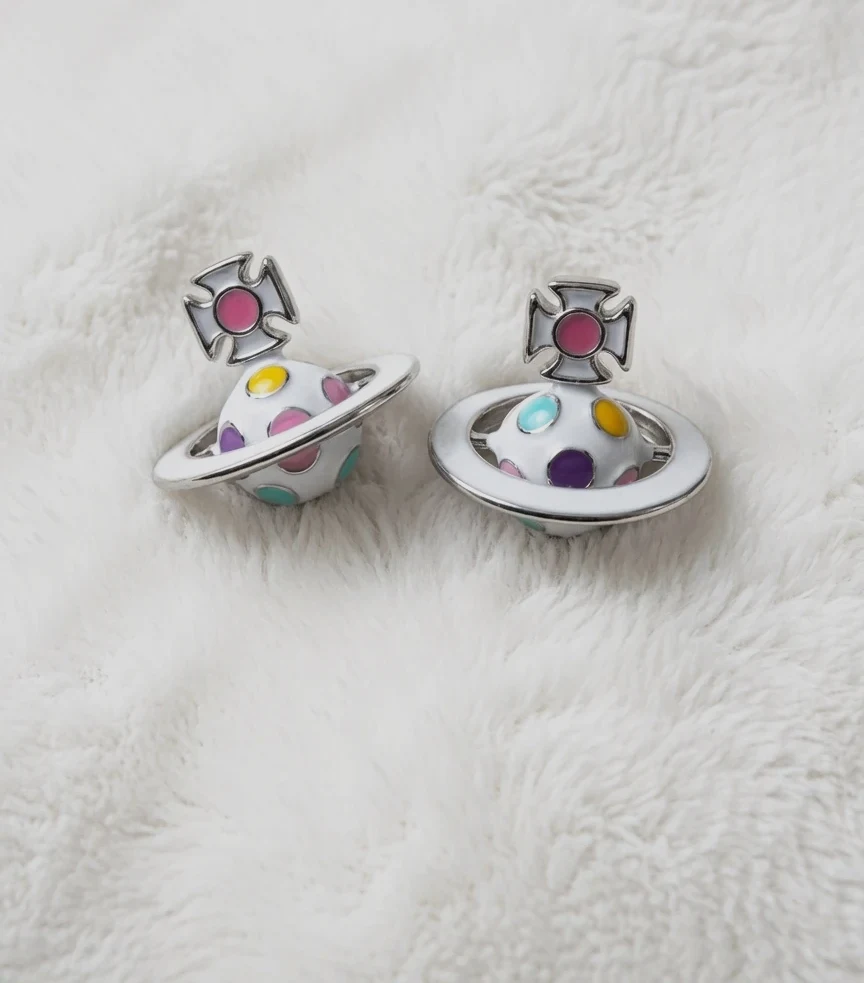 Boucles d'oreilles Vivienne Westwood orb émail multicolore