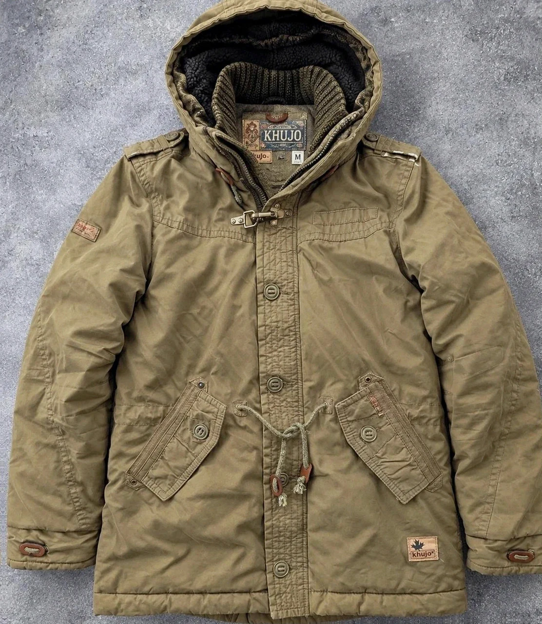 Khujo Parka Stigg M kaki – veste militaire winter workwear doublée vintage