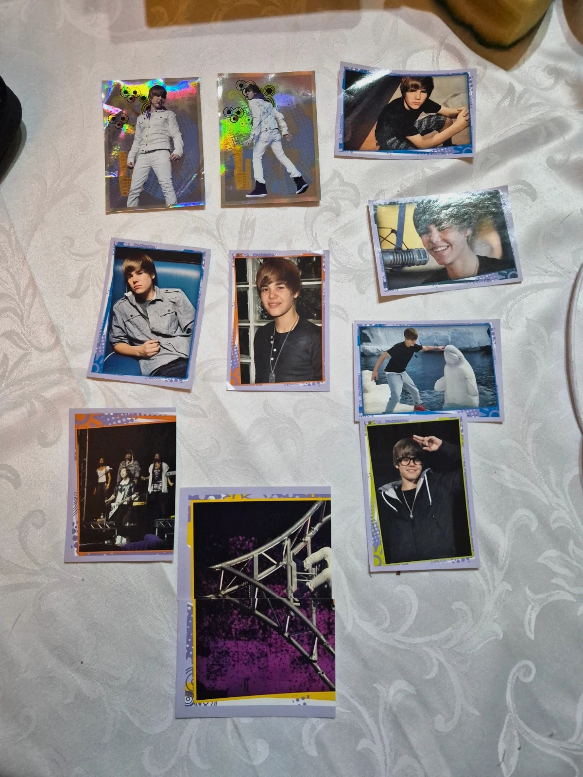 Lot de 11 autocollant panini Justin Bieber 2010