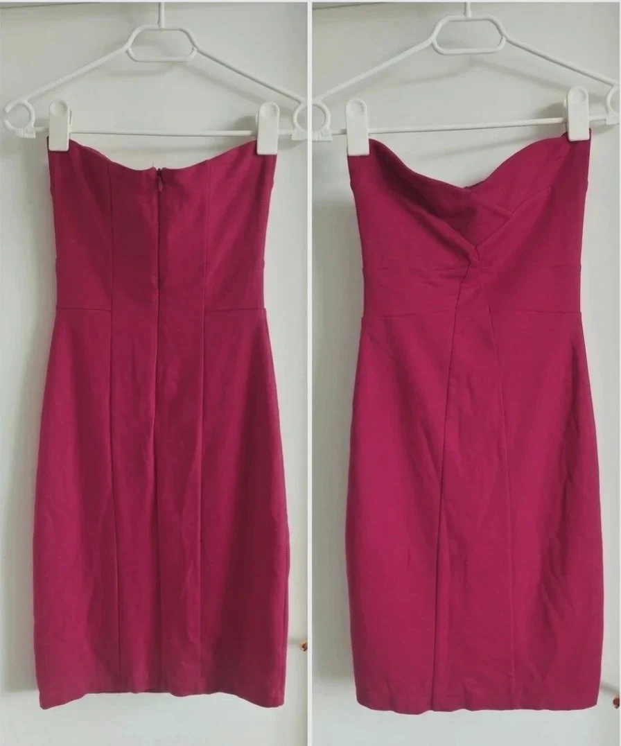 MujerRopaVestidosVestidos sin tirantes 🌹 Vestido Rojo Drapeado - Ajustado - Talla S – taille S / 36 / 8