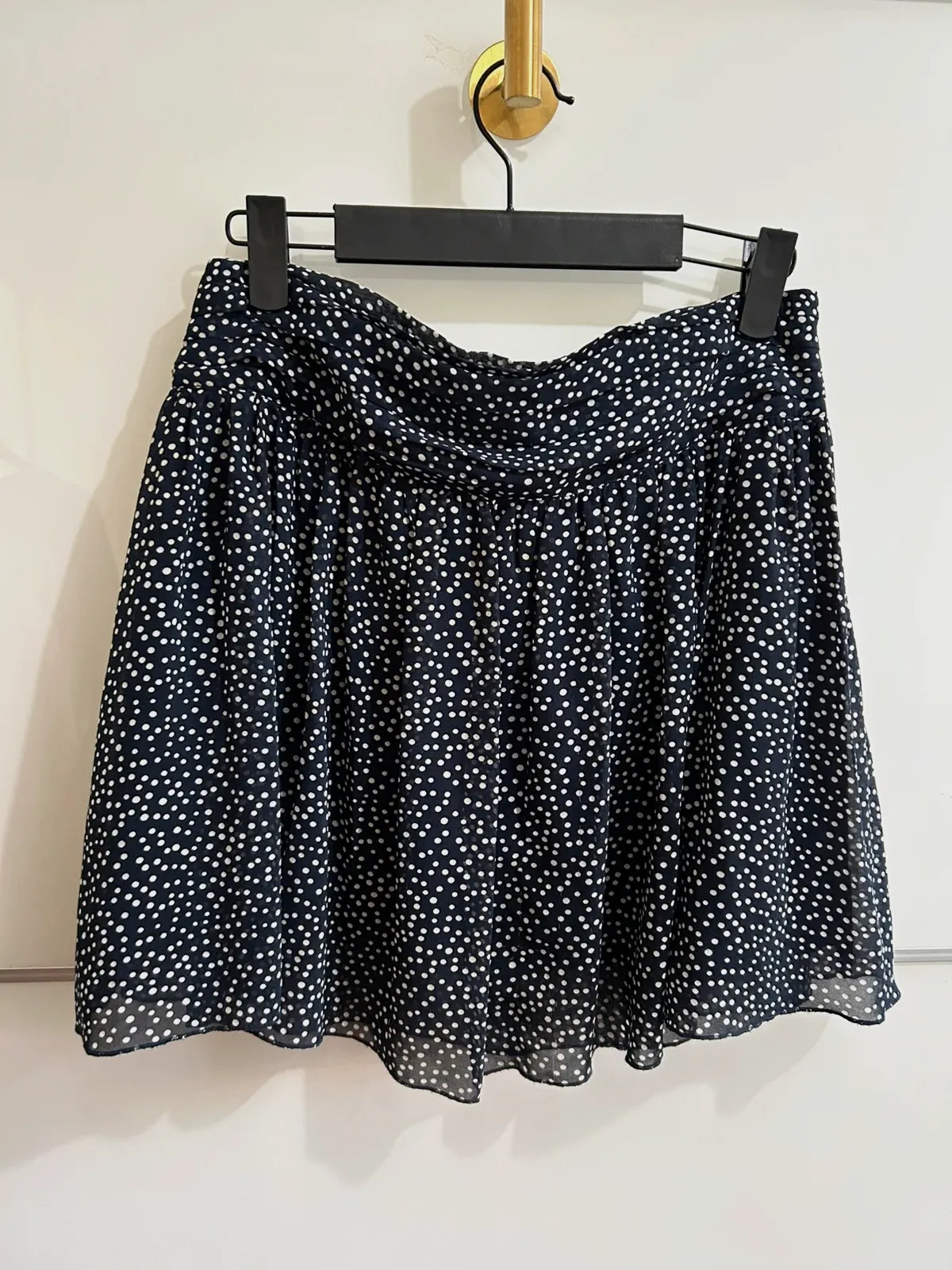 Jupe Naf Naf 36 marine à pois blancs fluide évasée chic – Naf Naf – taille S / 36 / 8 3