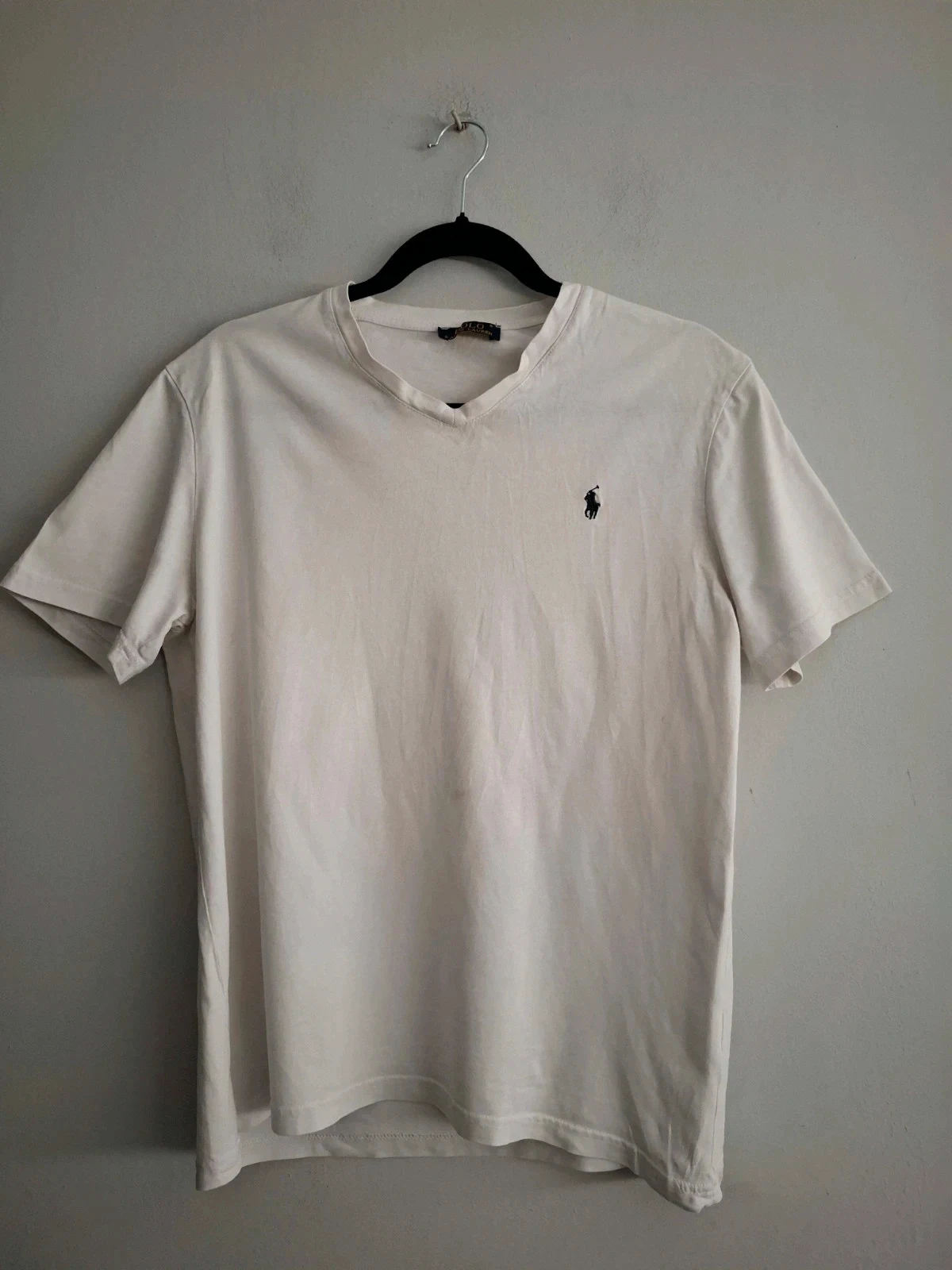 Camiseta Ralph Lauren Blanca Cuello V Talla S