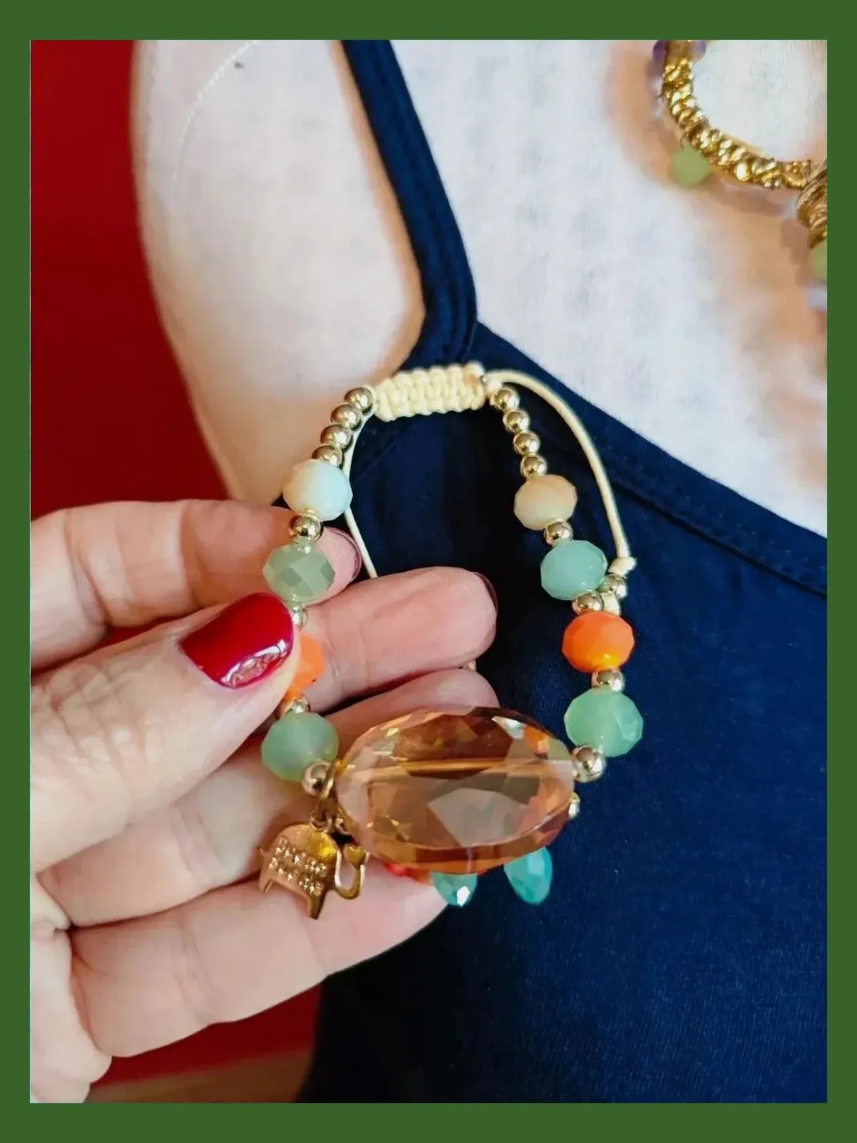 🌺 Precioso conjunto de collar y pulsera con abalorios multicolor – Vintage Dressing 5