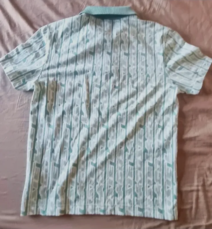 Polo rayé turquoise blanc manches courtes – Lacoste – turquoise et blanc – taille S 2
