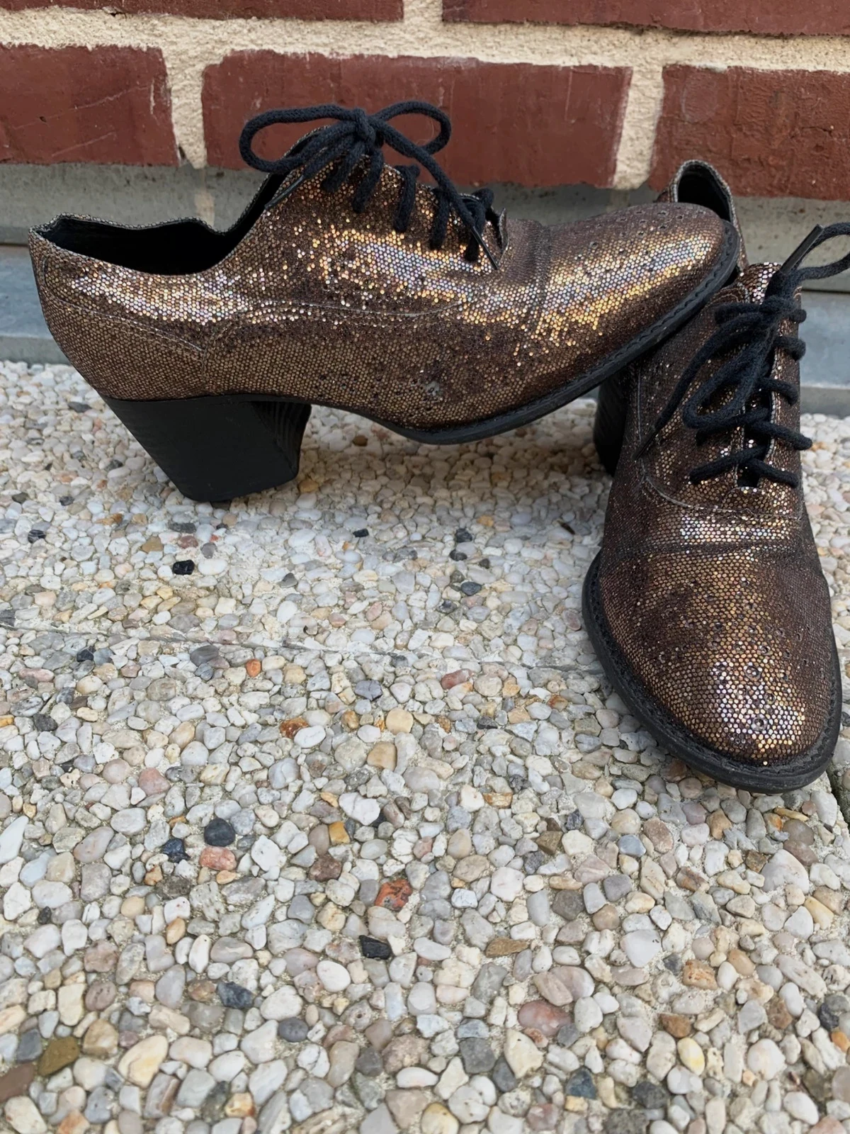🤎 San marina– Chaussures à talons derbies marron cuivré – T. 39