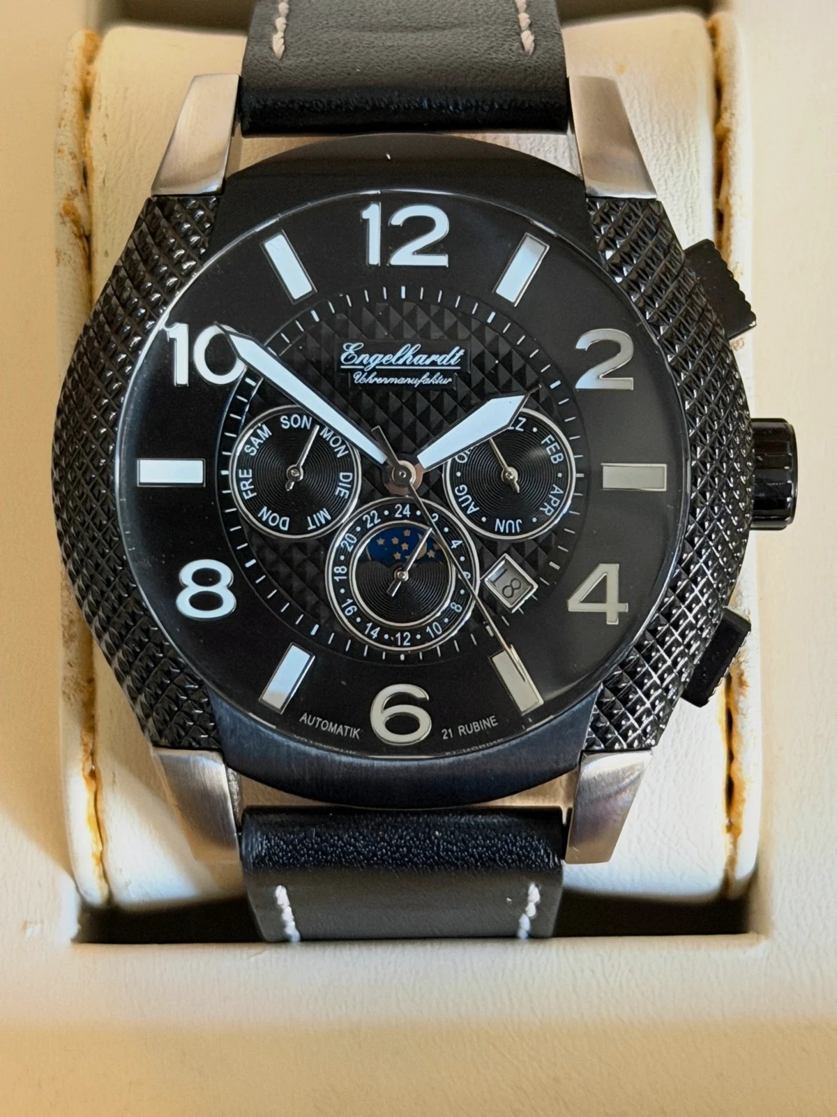 Montre Automatique Engelhardt – Très Bon État – Boîte d'origine – Engelhardt – taille 43–46 mm