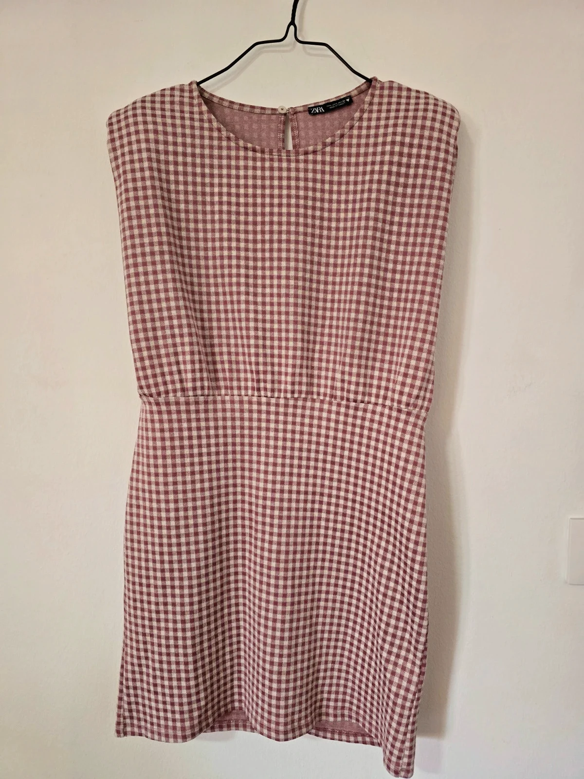 Robe vichy à épaulettes t. L – Zara – taille L