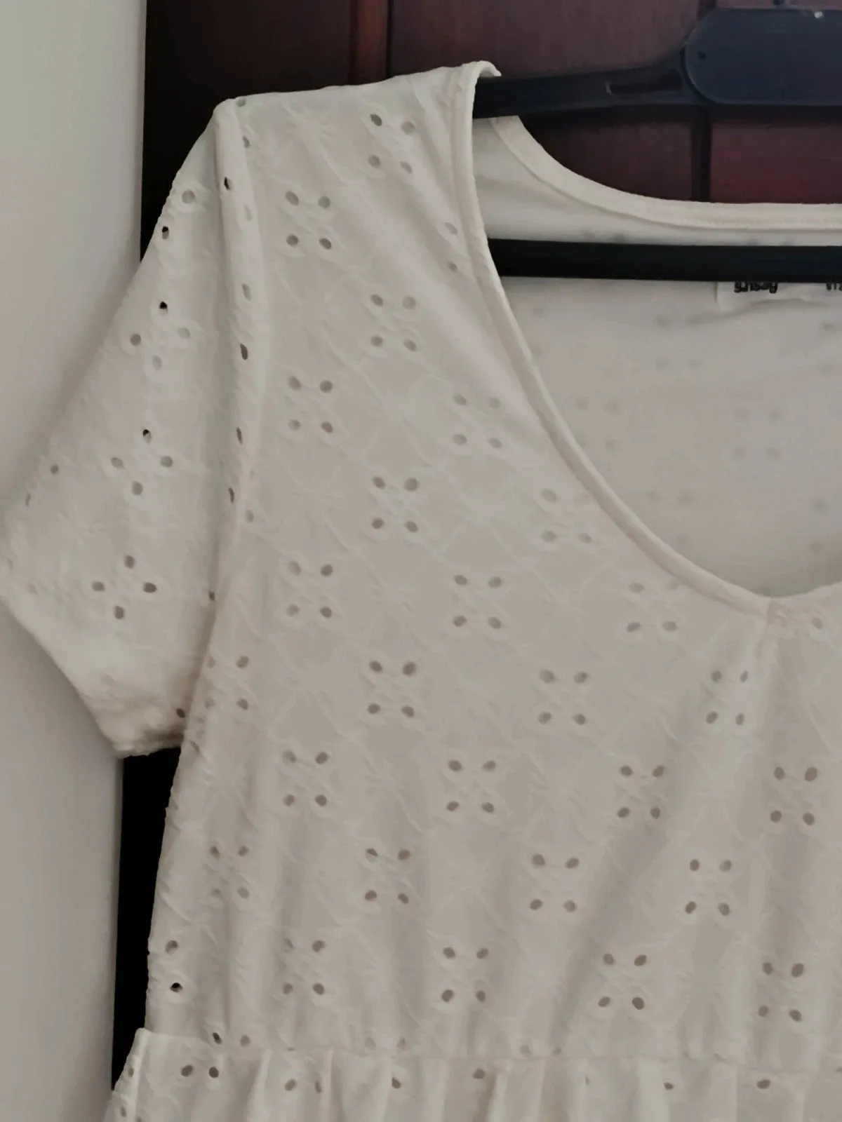 Vestido Blanco Troquelado Broderie Anglaise 🔥🔥 – Sinsay – taille S / 36 / 8 3