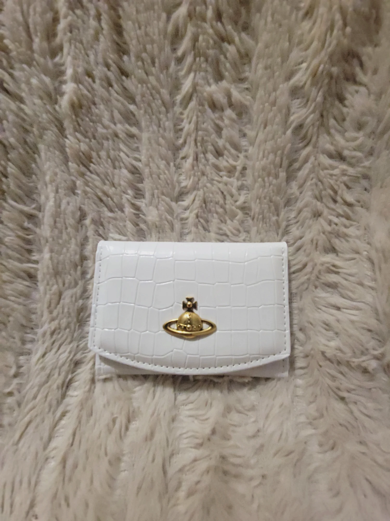 Porte-cartes Vivienne Westwood blanc effet crocodile