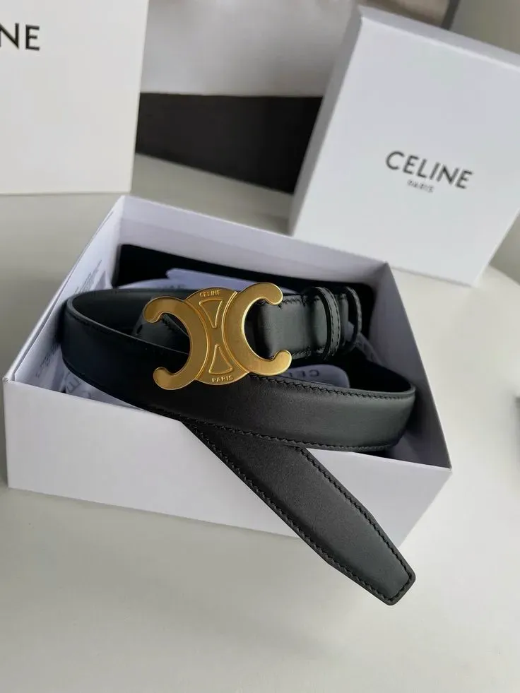 Ceinture Celine noire boucle dorée – Celine – noir – taille Taille unique 2