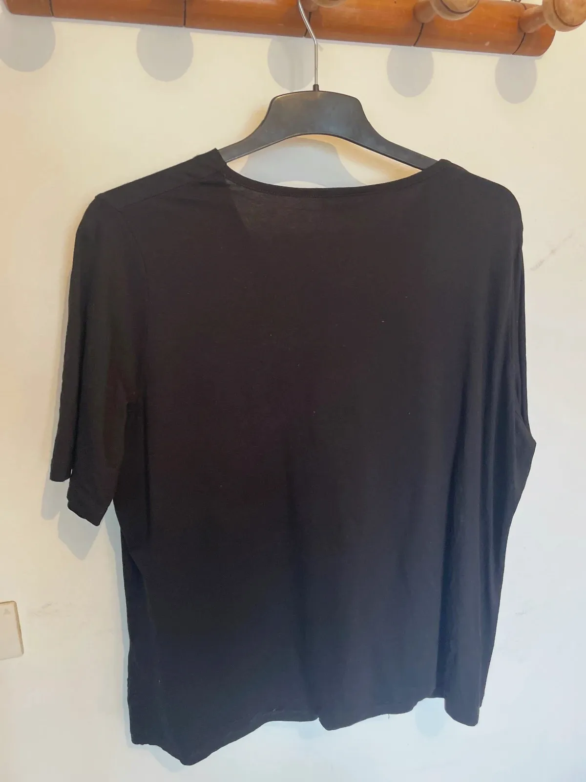 Blusa negra elegante escote pico - Talla XL - Canda (C&A) – C&A – taille XL / 42 / 14 4