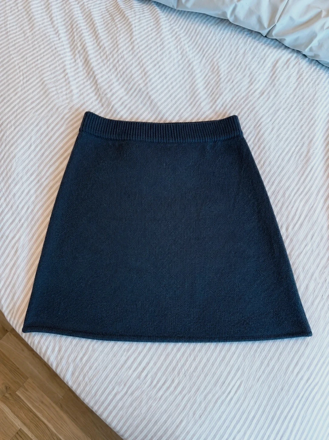New Navy Ribbed Mini Skirt | Apricot | Y2K Autumn Boho Festival Indie Hippie