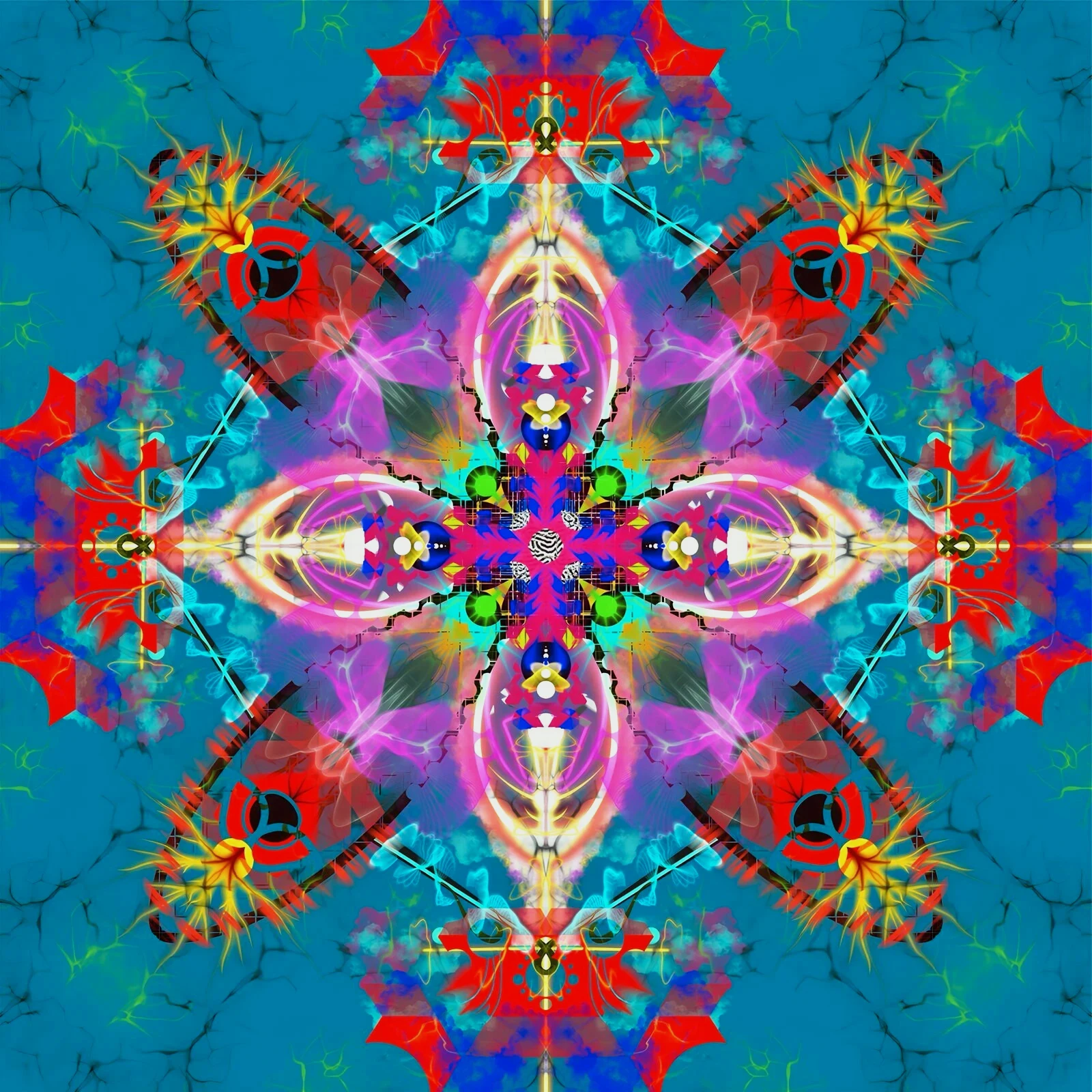 Affiche mandala 29x29 cm, art géométrique décoration murale bohème