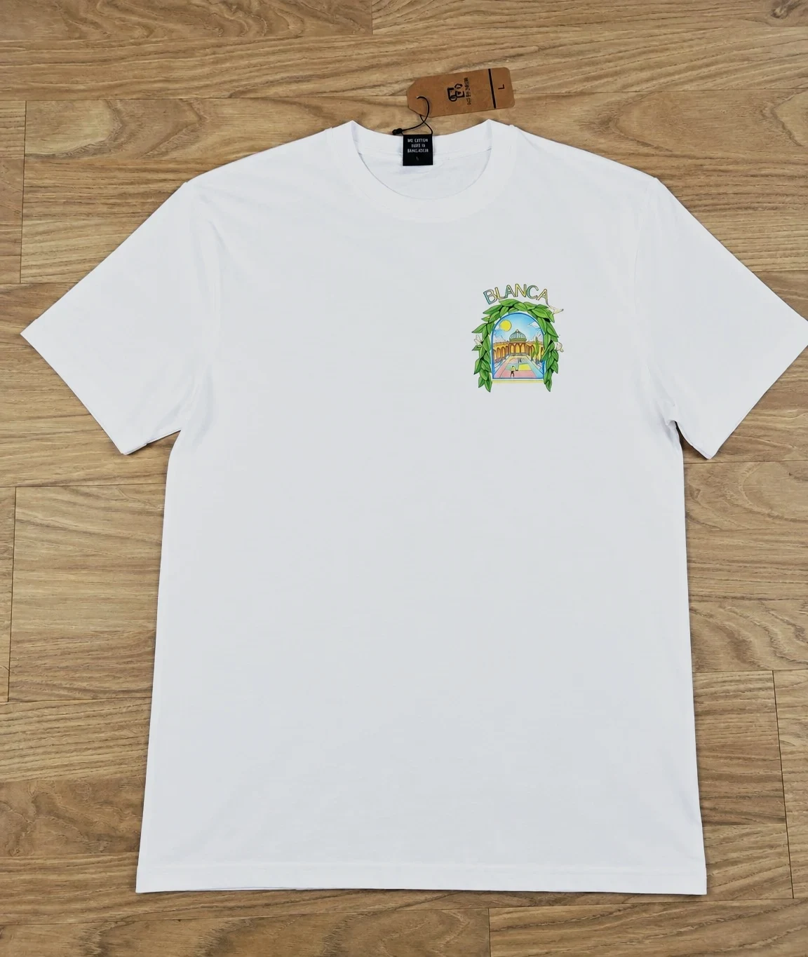 T-shirt blanc imprimé Blanca 100% coton