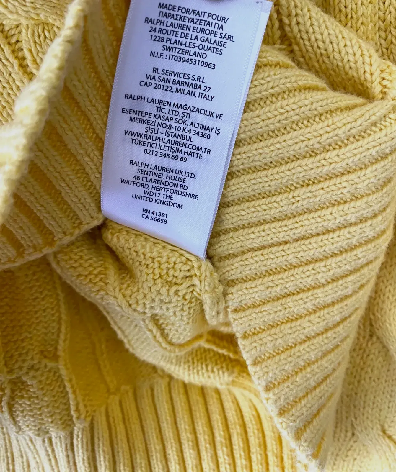 Pull Polo Ralph Lauren, pull torsadé en maille Taille : L – Polo Ralph Lauren – jaune – taille L 7