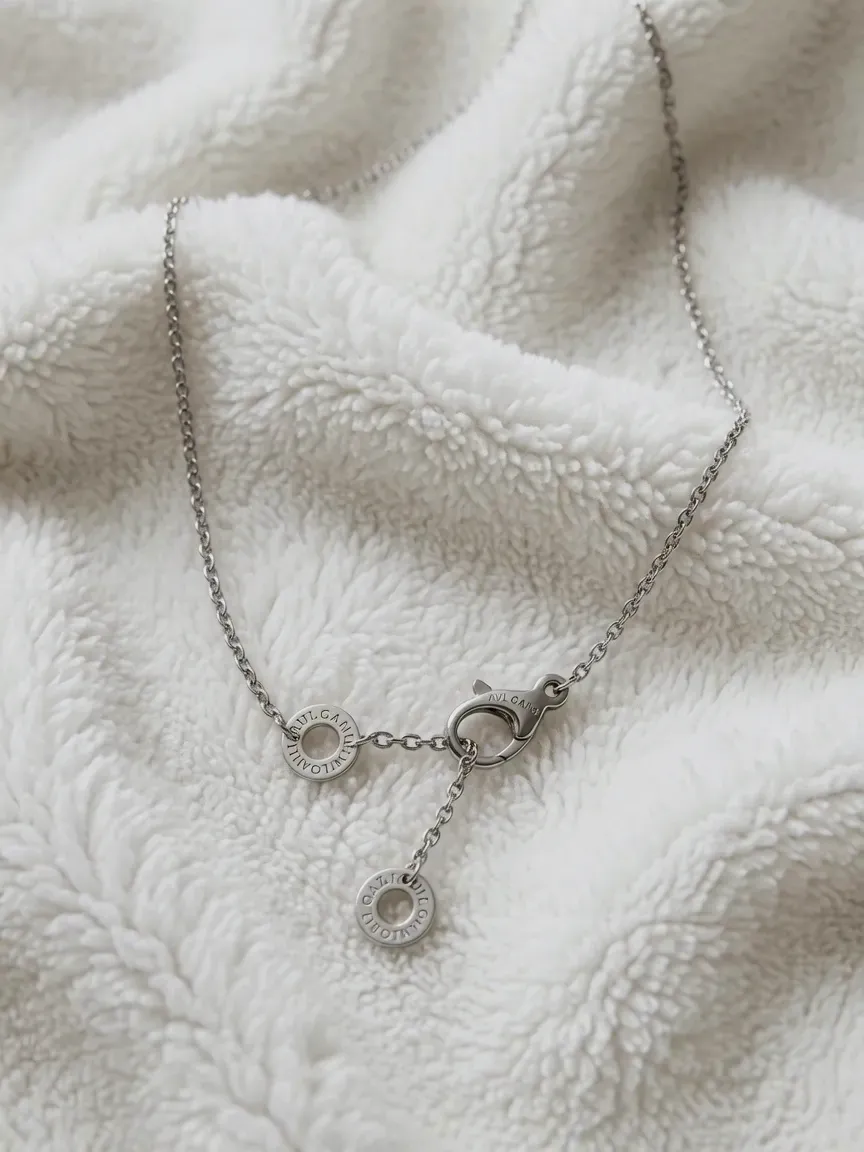 Collier pendentif rond strass argenté – bvlgard – argenté – taille Taille unique 2