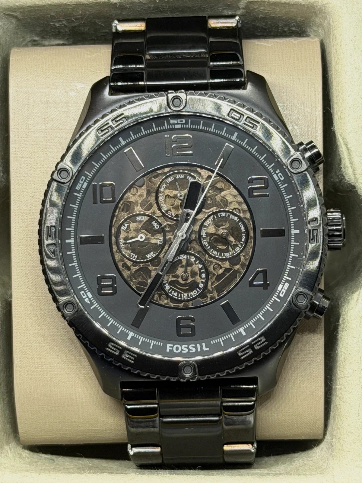 Montre Fossil Automatique – Modèle BQ2668 (Squelette/Black)