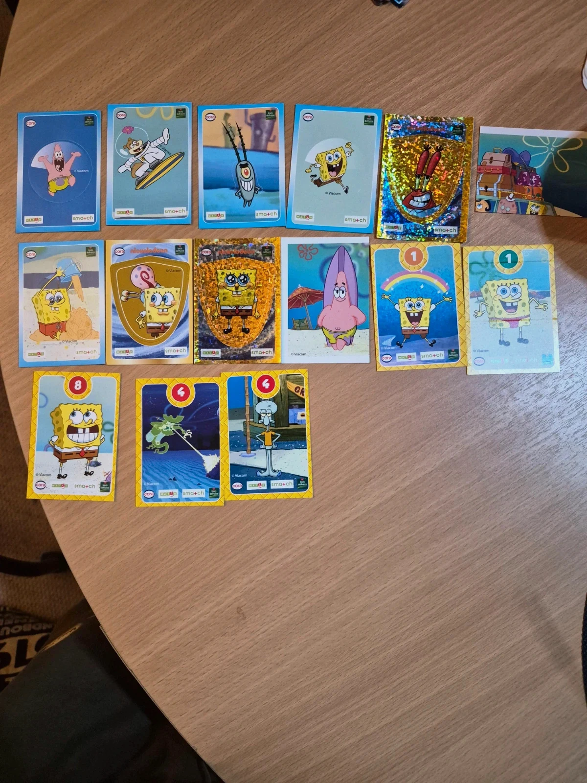 Lot 15 Cartes et Autocollants Bob l'éponge - Collection Cora / Match 2014